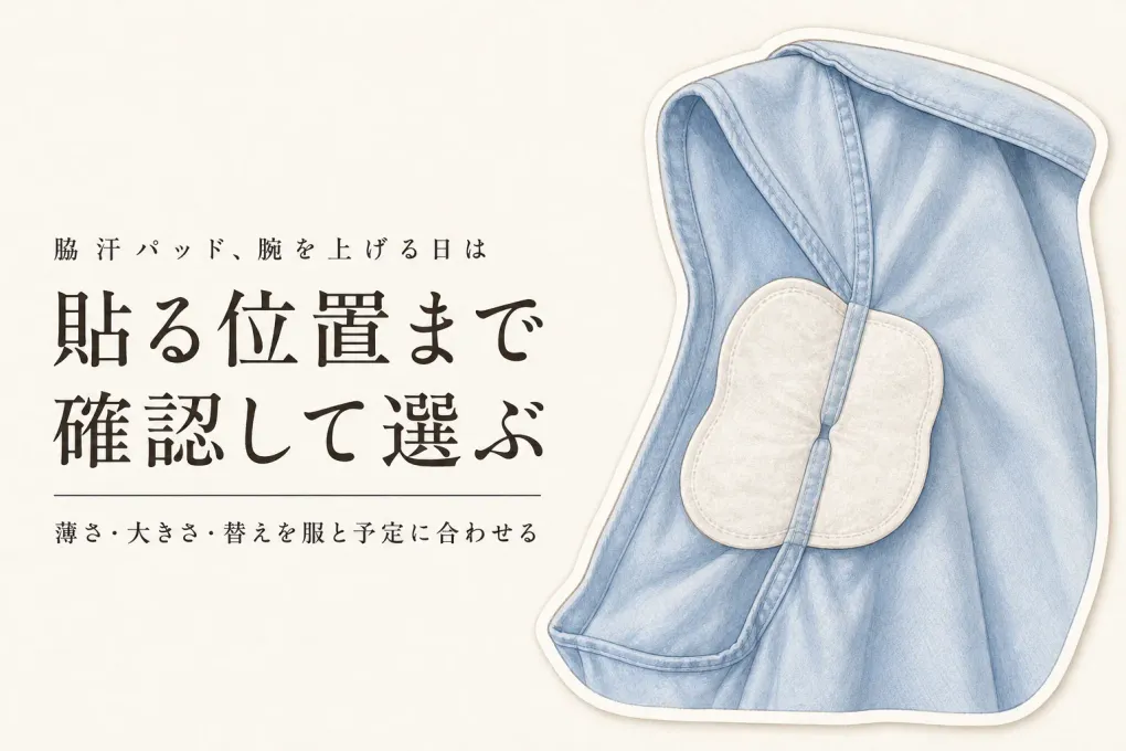 脇汗パッドは服に響きにくい？大判・薄型を粘着位置と交換しやすさで選ぶ